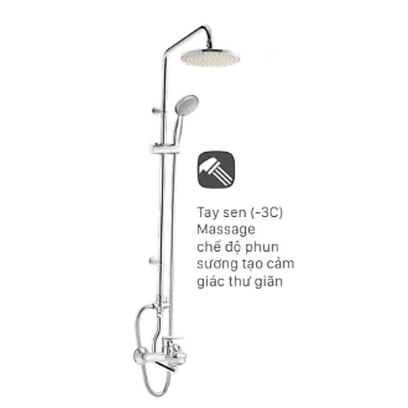 Vòi Sen Tắm Cây Inax BFV-1115S-3C-2 Nóng Lạnh Tay Massage 5 Chế Độ