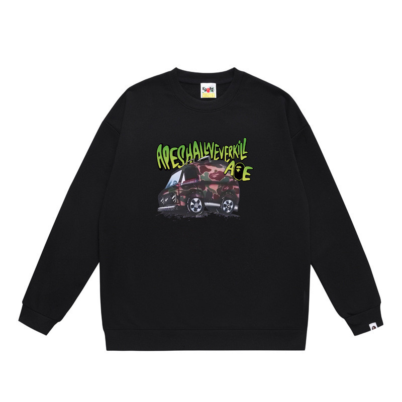 Cung Cấp Xuyên Biên Giới Bán Buôn Dạo Phố BAPE Ape Đầu Thu Đông Cổ Tròn Áo Shark Top Jacket 3
