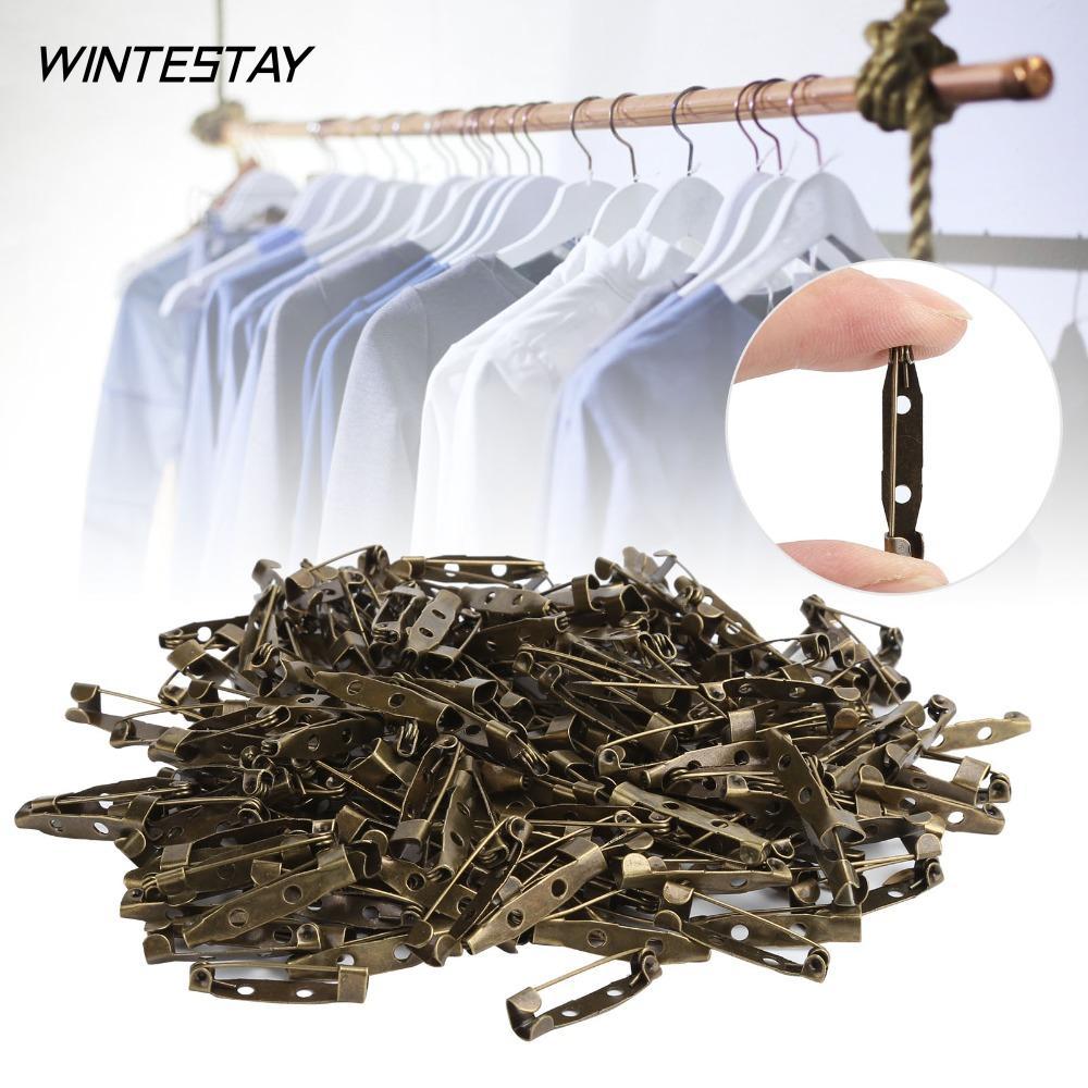 WINTESTAY 200 Chiếc Trâm Cài, Hợp Kim Vintage Chân An Toàn, Chân An Toàn Đồng Thanh Kim Loại Khóa An