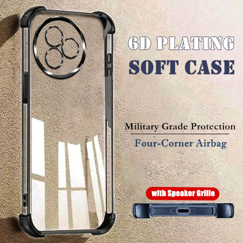 Dành cho Xiaomi Redmi K80 Ultra Túi khí bốn bánh Slim Soft Clear Silicone Jelly Case Vỏ mạ điện chốn