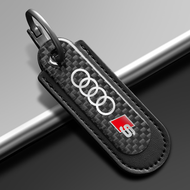 1 Móc Khóa Sợi Carbon Cao Cấp Sáng Tạo Móc Khóa Xe Ô Tô Cho Xe Audi Sline A3 A4 A6 A5 Q5 A1 Q7 Q3 Q2