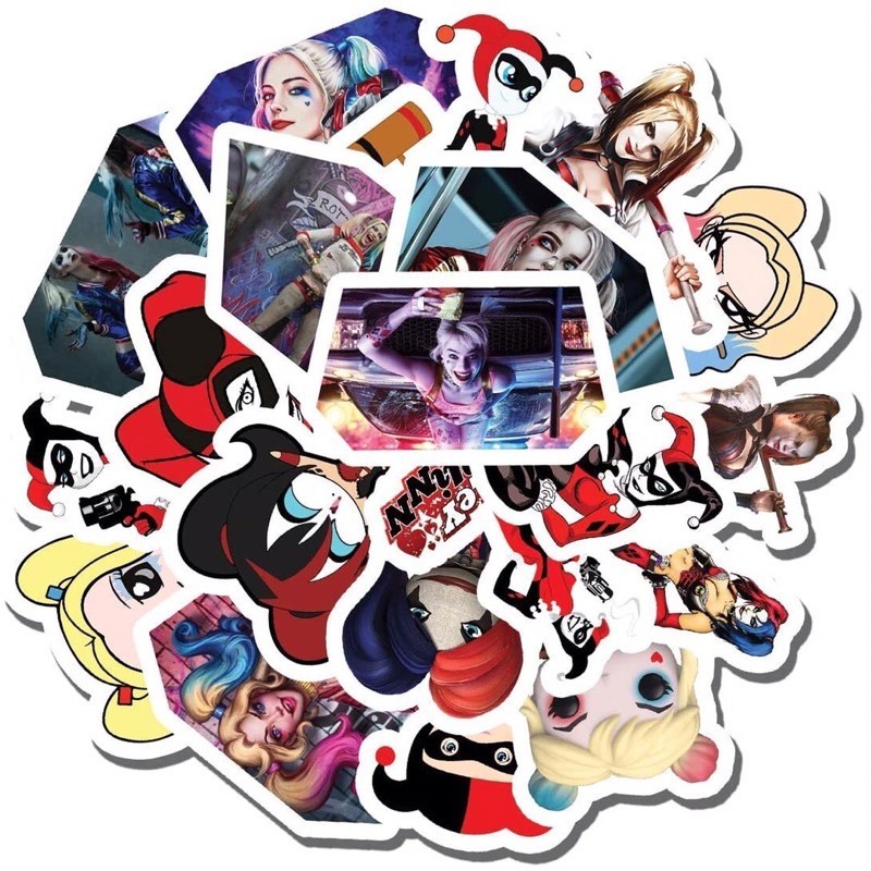combo 30-60 cái sticker harley quinn decal bóc dán/ hình dán harley quinn