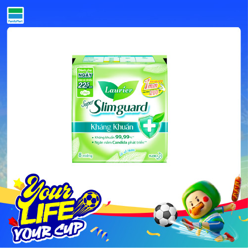 Bvs Laurier Super Slimguard Kháng Khuẩn - 8M