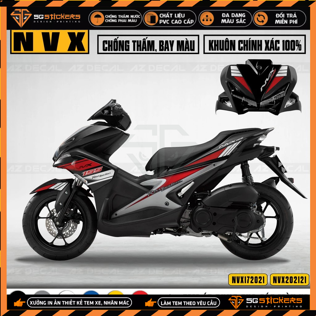 Tem Rời Xe Yamaha NVX Các Đời 2017 - 2021 | NVX21 | Decal Dán Xe Chống Nước, Bền Màu Cho NVX V1, V2