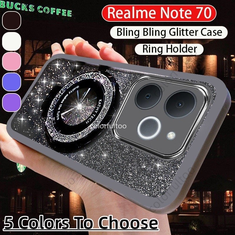 Ốp điện thoại lấp lánh mạ Realme Note 70 cho Realme Note 70 70T Note70 Note70T 2025 Vỏ silicon TPU m