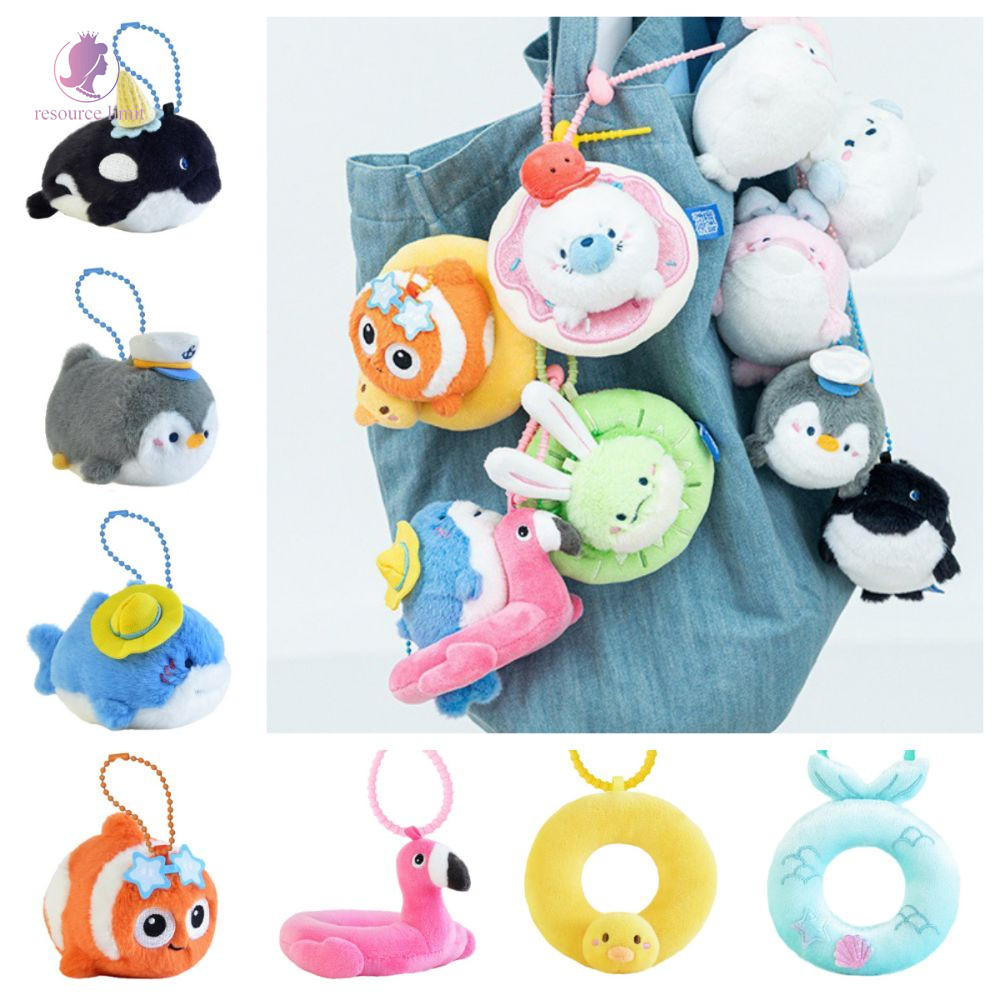 resource limit RESOURCE LIMIT Fish Plush Keyring, Beluga Whale Turtle Aquarium Plushies Mặt dây chuy