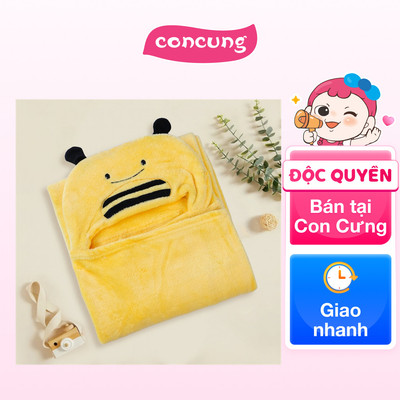 Khăn choàng ủ tắm hình con ong Animo B2207_NK006 (75x100 cm, Vàng)