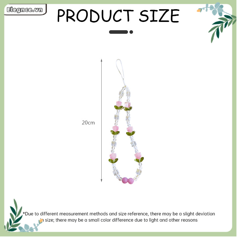 【Elevn】Dây treo điện thoại Hàn Quốc dễ thương Dây đeo điện thoại hình hoa tulip đính hạt pha lê | BigBuy360 - bigbuy360.vn