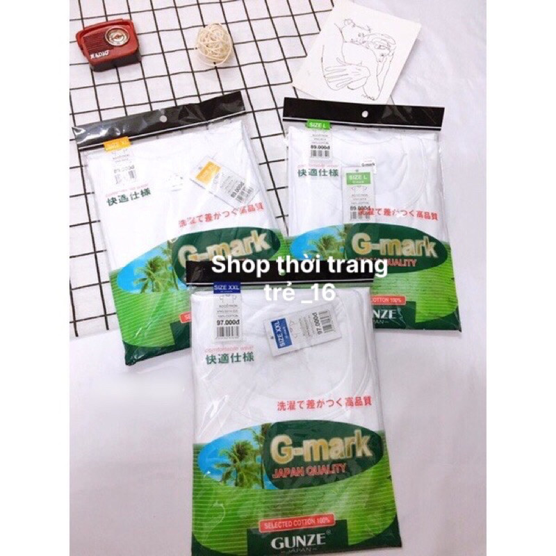 ÁO THUN NGẮN TAY NAM GMARK/GUNZE DỆT 100% SỢI COTTON, THOÁNG MÁT, MỀM MẠI. Ảnh và video thật.