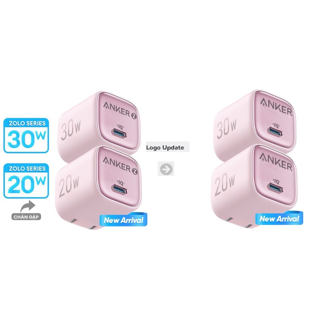 Củ sạc nhanh Anker Zolo GaN 20W/ 30W | 1 cổng USB-C | Sạc nhanh Power IQ 3.0 | Chân gập gấp gọn tiện lợi - A2699 | BigBuy360 - bigbuy360.vn