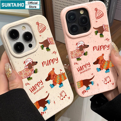 Ốp Điện Thoại Suntaiho Họa Tiết Chó Con Dễ Thương Cặp Đôi Mờ Mềm Cao Cấp Chống Sốc Cho iPhone 11 12 13 14 15 16 Pro Max IP 7 8 Plus Iphon X XS XR Xs max
