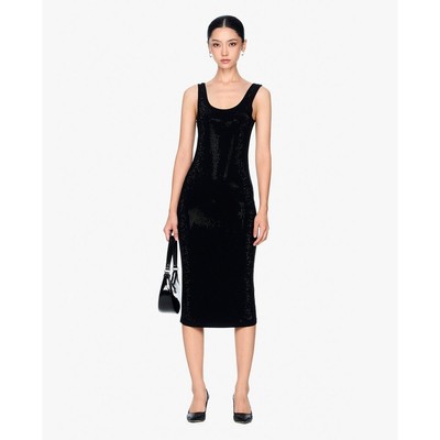 GIGI - Đầm sát nách midi phom ôm hiện đại_G2105D246101-66