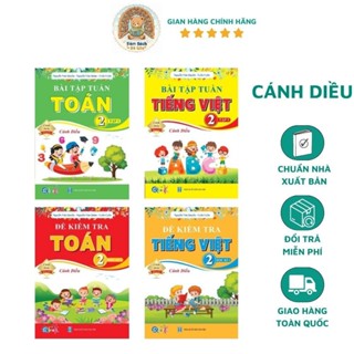 Combo Sách Bài Tập Tuần Và Đề Kiểm Tra Toán, Tiếng Việt Lớp 2 Cánh Diều - Học Kì 1 (4 Cuốn)