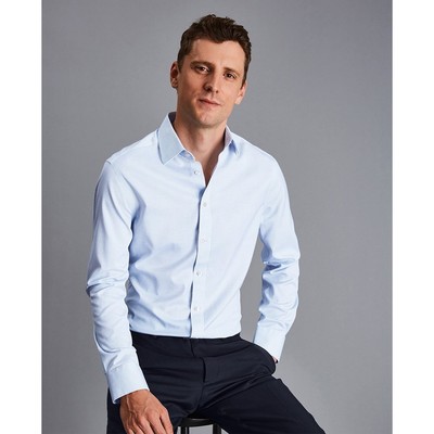 CHARLES TYRWHITT - Áo sơ mi nam tay dài Mini Grid Check_FON0740-SKY