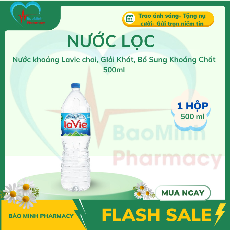 Nước khoáng Lavie chai, GIải Khát, Bổ Sung Khoáng Chất 500ml