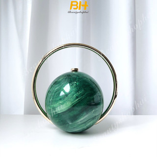 Túi dạ hội hình cầu mới họa tiết đá cẩm thạch Túi xách nữ đơn giản