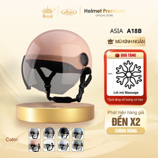 [Độc Quyền] Mũ Bảo Hiểm Nửa Đầu Kính Thời Trang Asia A18B Chính Hãng - Nam Nữ, Bảo Hành 12 Tháng