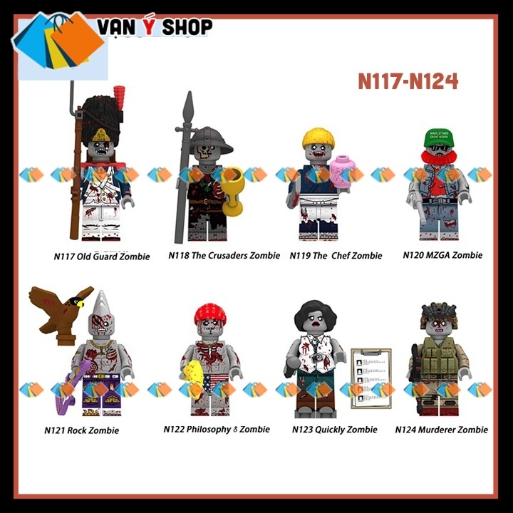 Zombie Mô hình Nhân vật Lính Xác Sống Zombie Mô hình Zombie Series 3 Người Xác Sống Đa Nghành Nghề  