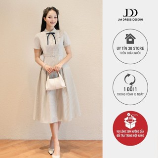 Đầm cổ đức xếp ly chụm dài 1S26.2503K, đầm dài váy sơ mi dáng dài thanh lịch công sở thiết kế bởi JM Dress Design
