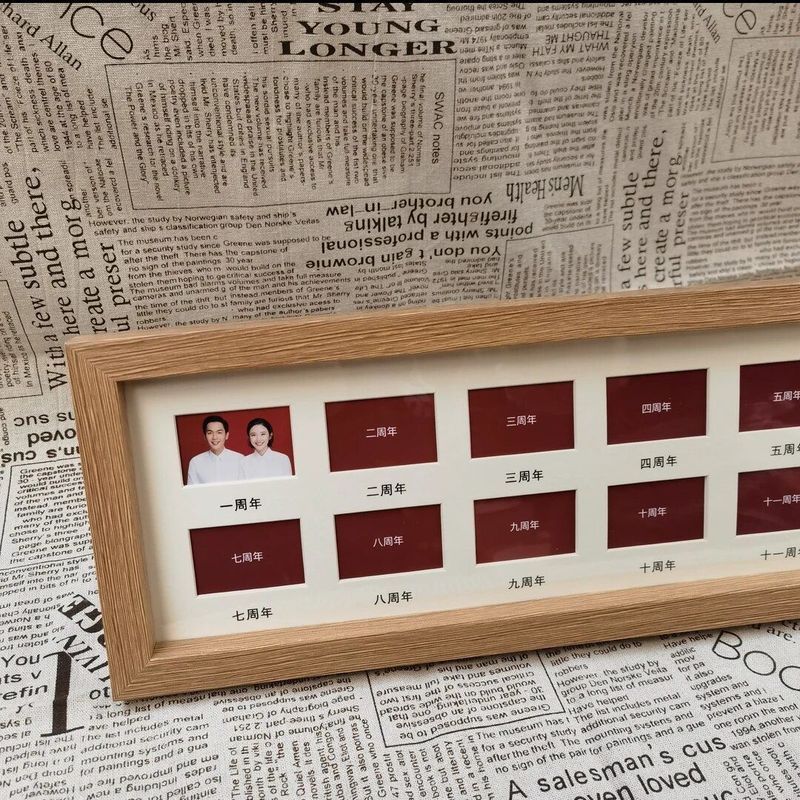 中式复古九宫相框怀旧结婚喜庆高贵亲y 友之选Children's ID photo, desktop display, photo frame, growth commemorative photo 