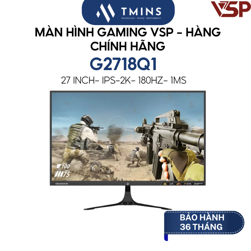 Màn Hình Gaming VSP G2718Q1 (27 inch, 2K, IPS, 180Hz/ 210Hz) - Hàng chính hãng