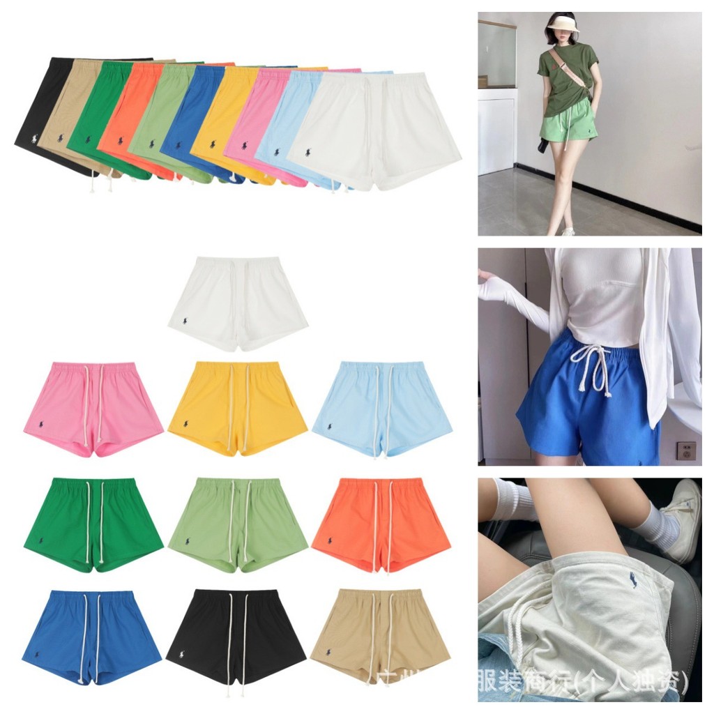 RL Summer Basic Women's Running Sports Wide-Leg Short Shorts Casual Wear