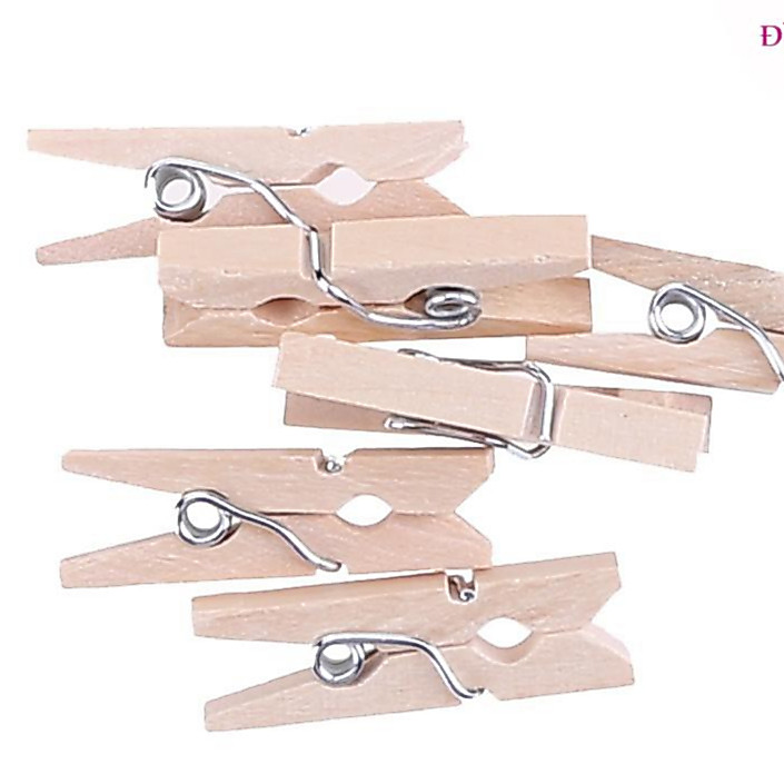 Set 10 kẹp gỗ mộc