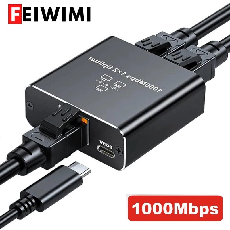 Bộ Chia Mạng 1000Mbps Ethernet Adapter RJ45 Lan 1Ra 2 Cổng Internet Splitter Gigabit Switch.