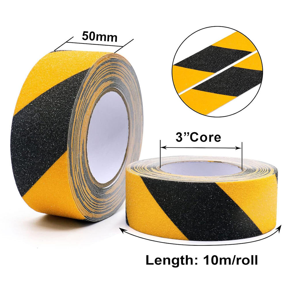 Anti Slip Floor Tape Black & Yellow Floor Safety Non Skid Tape Adhesive Stickers High Grip Hazard Ta