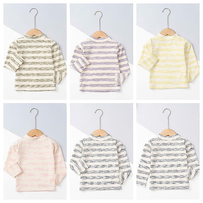 Áo giữ nhiệt, Áo thun cotton cổ 3 phân dài tay LITIBABY size 2 đến 14 tuổi