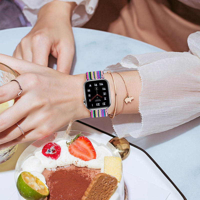 Thích hợp cho Apple iwatch10 / 9 / 8 / 7 / 6 / se / 5 Dây đeo đồng hồ Bện Apple watch11 Dây đeo Appl