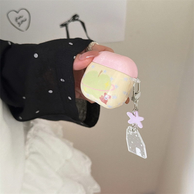 Dành Cho airpods pro 3 2 1 4 gen Case ins Cute Girl Heart pro3 Pink Cover Xanh Apple Star Bear airpo