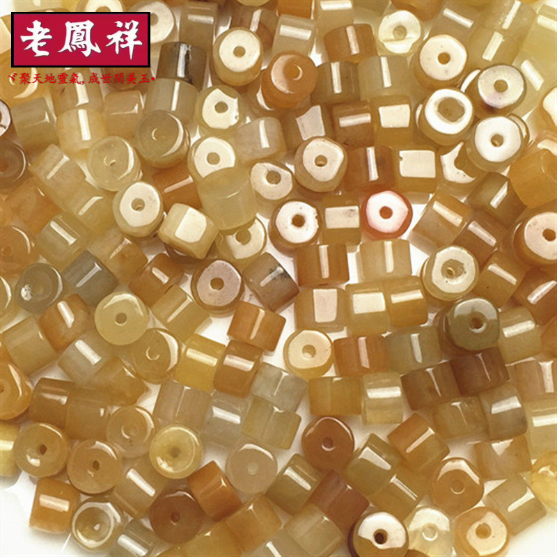 ((10 Chiếc) Hàng Hóa Tự Nhiên Jadeite Topaz Thùng Hạt Khoảng 6 * 4mm Vòng Tay DIY Phụ Kiện