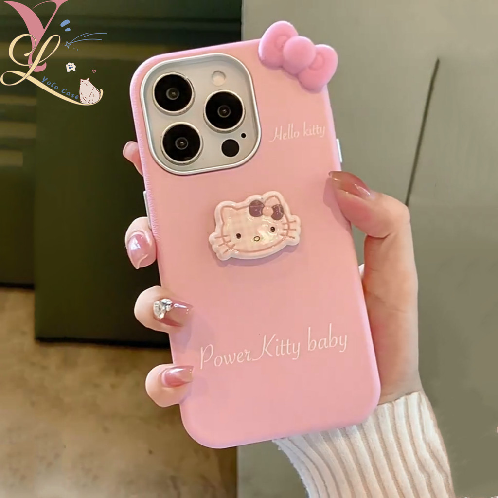 Ốp Lưng Oppo A54 A3X A60 A5i A5 A38 A18 A15 A7 A17 A55 A16K A58 A3s A74 Búp Bê Hello Kitty 3D Nơ Dễ 