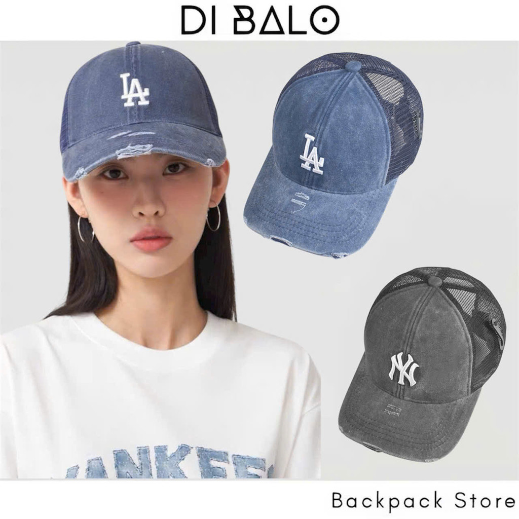 Nón Mũ NY MLB NY YANKEES Lưỡi Trai Basic - Nón Kết MLB Nam Nữ Thời Trang Thể Thao Made In Korea BALO