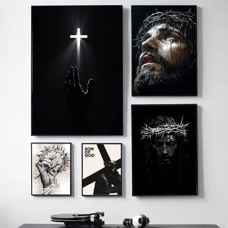 Son of God Jesus Holy Cross Light Wall Art, Poster In Canvas HD, Thích Hợp Cho Gia Đình, Phòng Khách