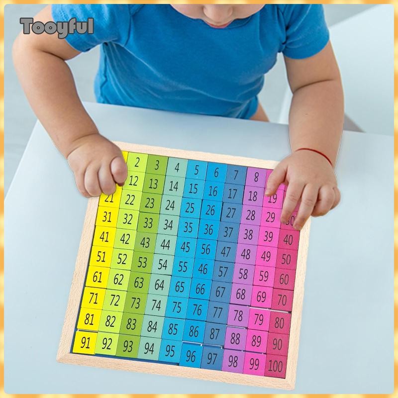 Tooyful Gỗ 1-100 Bảng Số Trò Chơi Toán Học Hoạt Động Học Tập Đồ Chơi Phát Triển 1 Đến 100 Con Số Liê