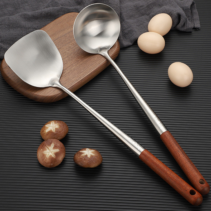 Thìa Inox 304 Dày Khuấy-Frying Thìa Đầu Bếp Đồ Dùng Nhà Bếp Khuấy-Frying Thìa Khuấy-Frying Thìa