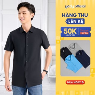 [Đồng giá] Áo sơ mi nam YODY tay ngắn S.cool chạm mát tức thì, khô nhanh, co giãn dáng regular fit SCM7037