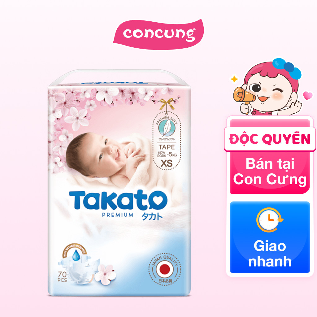 Tã dán Takato siêu mềm mại (NB, 70 miếng) - Con Cưng