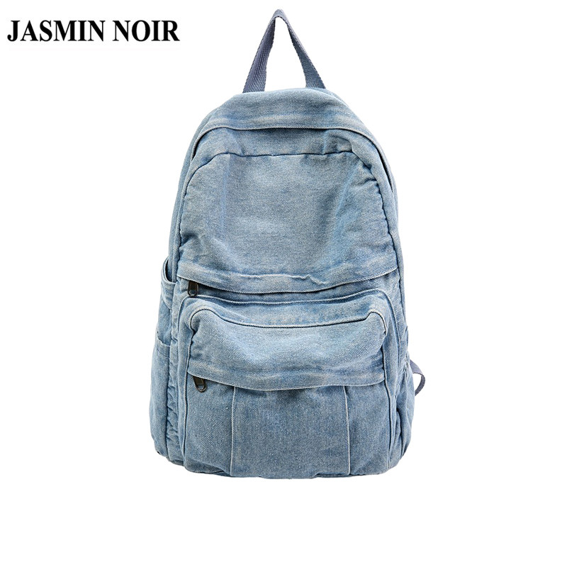 JASMIN NOIR Denim Jeans Ba lô nữ Retro Bucket School Bag cho bé gái tuổi teen Túi du lịch