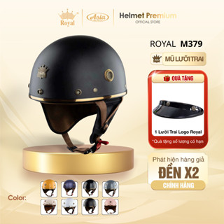 [Full Màu] Mũ Bảo Hiểm Nửa Đầu Royal M379 Chính Hãng - Vintage Ốp Da, Thoáng Khí, Bảo Hành 12 Tháng