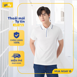  [SALE ĐG] Áo thun polo nam cafe YODY dệt tổ ong trụ bo cúc bấm thông thoáng không bám mùi APM7027