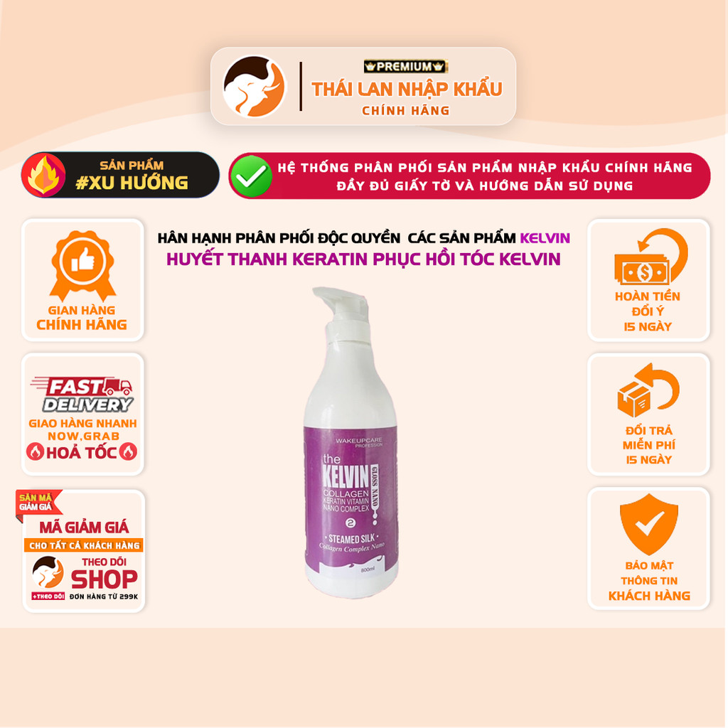 HUYẾT THANH KERATIN KELVIN – PHỤC HỒI TÓC HƯ TỔN, DƯỠNG MỀM MƯỢT, GIẢM GÃY RỤNG