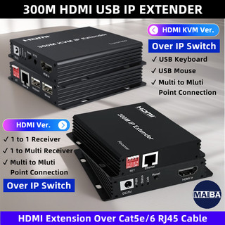 Bộ mở rộng HDMI IP 300M qua Rj45 cat5e / 6 cáp HDMI USB KVM Bộ thu phát mở rộng Hỗ trợ một đến nhiều qua Công tắc mạng cho camera quan sát NVR Laptop PC Màn hình TV