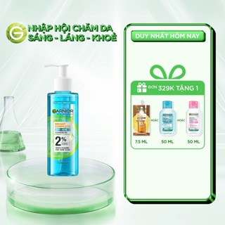 Sữa rửa mặt dạng gel sạch thoáng dịu nhẹ Garnier 2% [BHA, Vitamin C] cho da dầu mụn 120ml