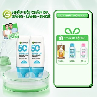 Bộ 2 Kem Chống Nắng Garnier Phổ Rộng Kiềm Dầu Đến 12H & Hỗ Trợ Giảm Mụn SPF 50+PA++++ 30mlX2