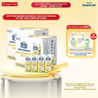Combo 2 Thùng 24 hộp Sữa Bột Pha Sẵn Nutifood Sweden GrowPLUS+ Sữa Non Immunel hộp 180 ml