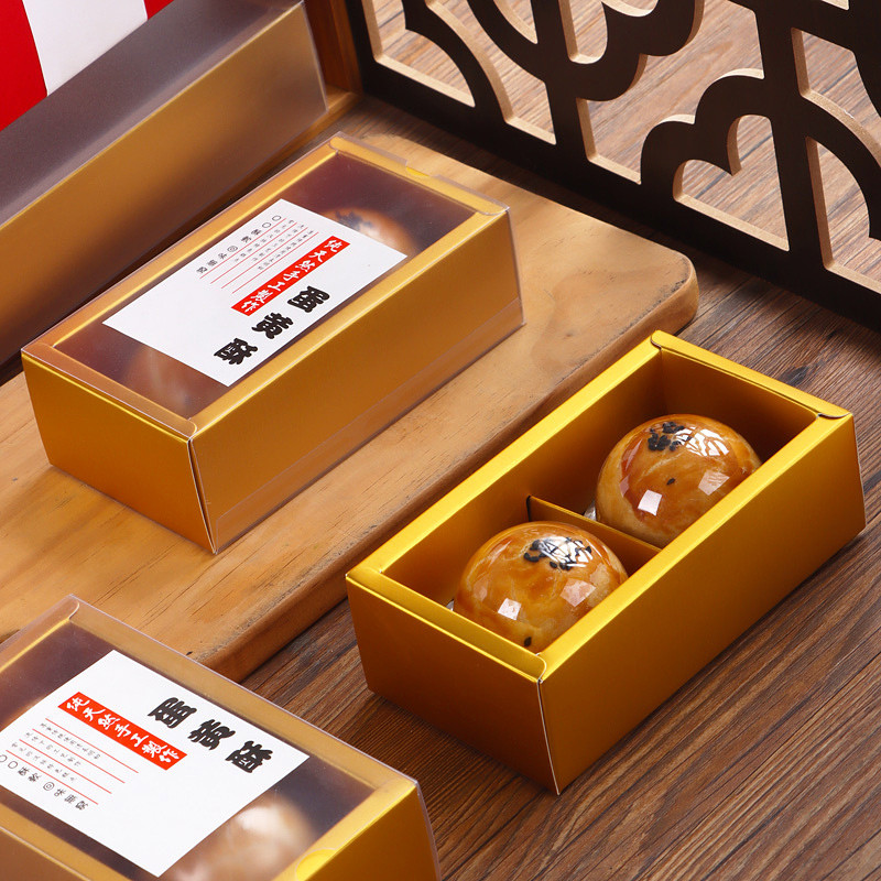Trong Suốt Trong Suốt Mờ Lòng Đỏ Trứng Ngọt Hộp Đóng Gói 80g 2 Chiếc Trung Thu Lễ Hội Quà Tặng Di Độ