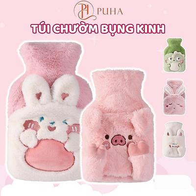 Túi chườm nóng lạnh đa năng Puha 500ml họa tiết thỏ bunny dễ thương quà tặng bạn gái